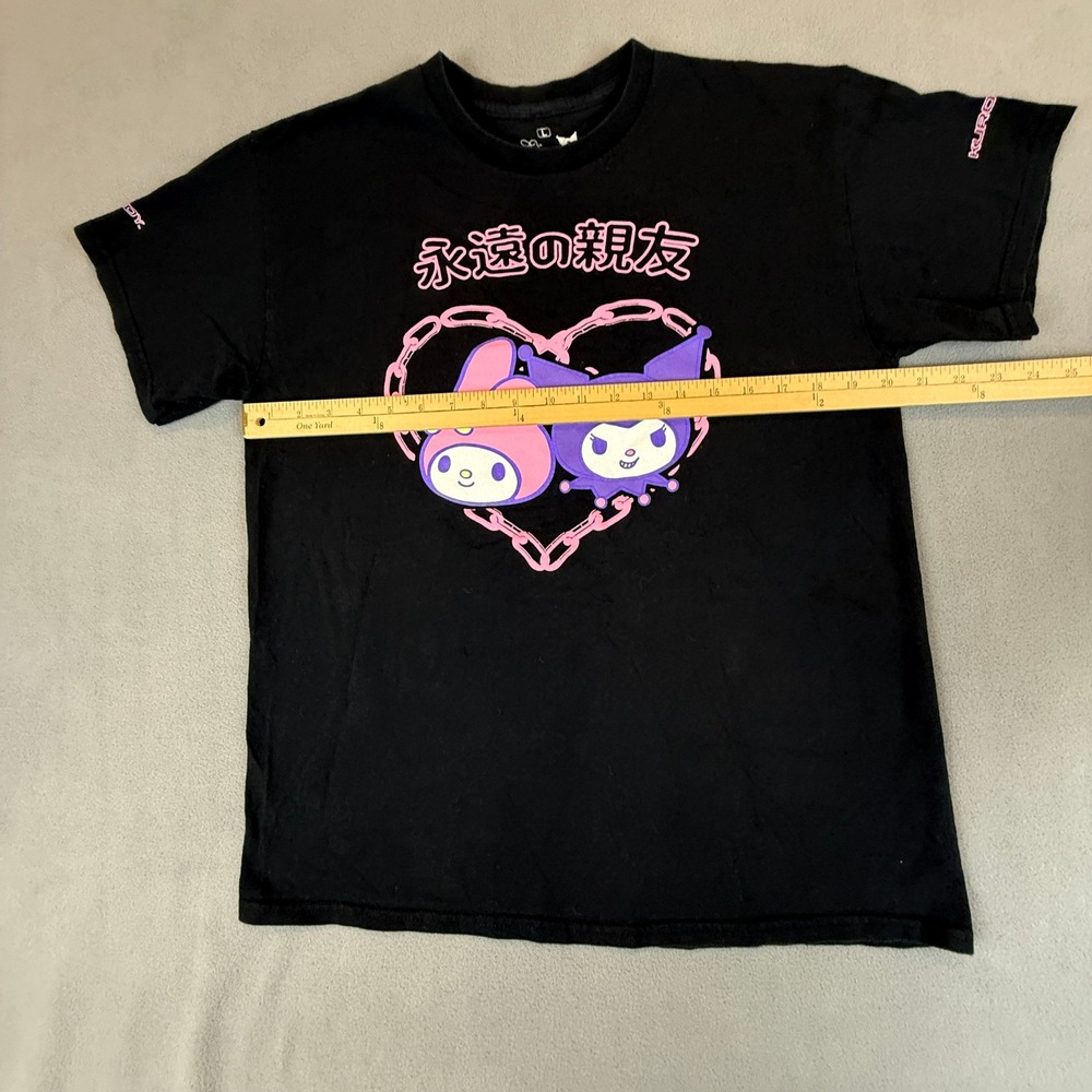 Sanrio My Melody Kuromi T-Shirt Womens Large Black Graphic Heart Chain Tee - Picture 5 of 8